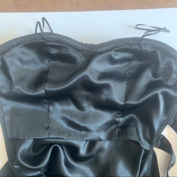 LA FEMME Black Strapless Formal Long Maxi Dress Black Tie Size 0 - Picture 14 of 15